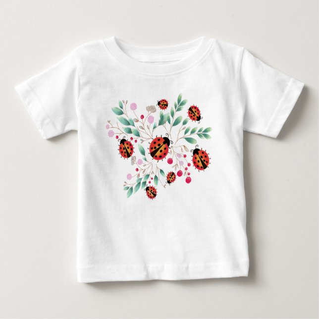 Camiseta feminina de bebê com frutas vermelhas (Frente)