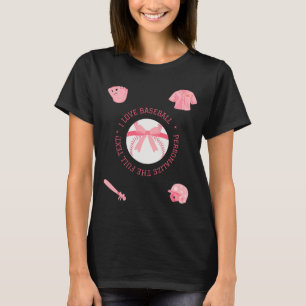 Camiseta Feminina de Beisebol Fofa Personalizável