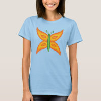 Camiseta Feminina de Borboleta Alien