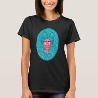 Camiseta Feminina de Camarão Chorando