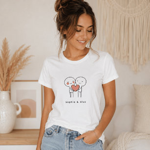 Camiseta Feminina de Casal Personalizada para o Di
