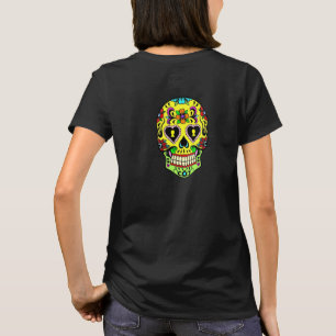 Camiseta Feminina de Caveira de Açúcar do Dia dos