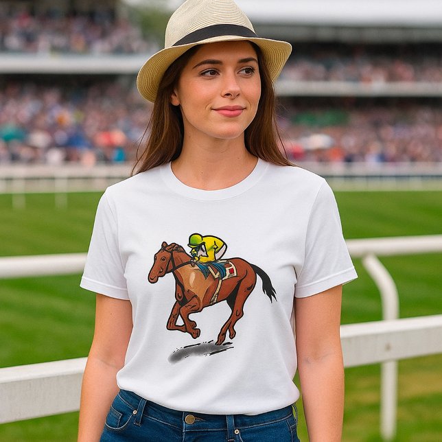 Camiseta Feminina de Corrida de Cavalos (Criador carregado)