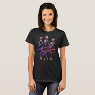 Camiseta Feminina de Esqueleto Bailarino Laranja R