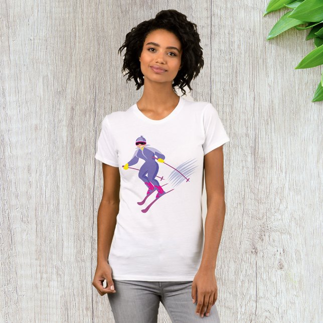 Camiseta Feminina de Esqui (Criador carregado)
