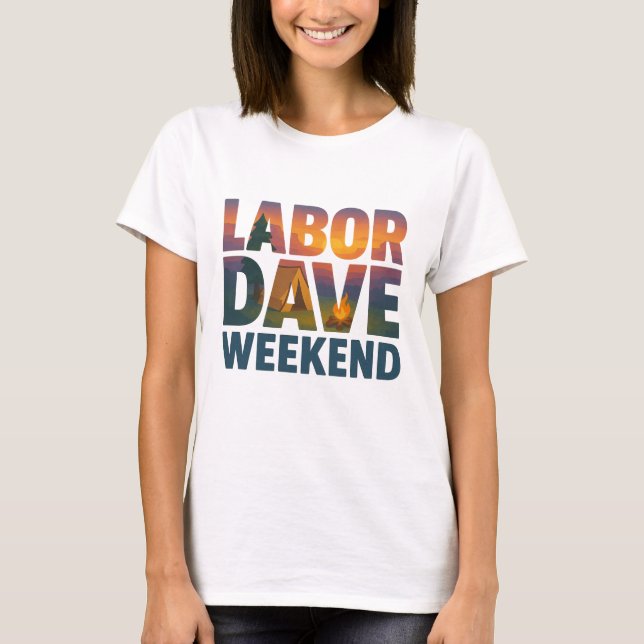 Camiseta Feminina de Fim de Semana do Trabalho Dav (Frente)