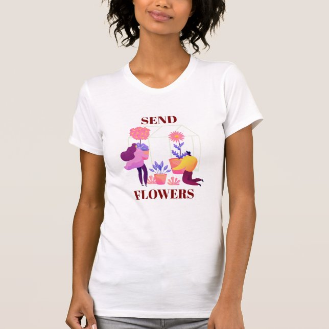 Camiseta Feminina de Flores Prensadas (Frente)
