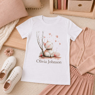 Camiseta Feminina de Gatinho Fofo Personalizada co