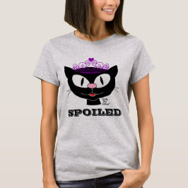Camiseta Feminina de Gato Princesa Mimada de Desen
