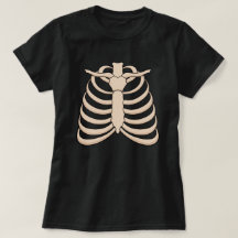 Camiseta Feminina de Halloween com Caixa Torácica