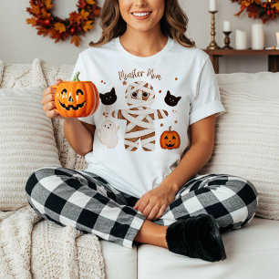 Camiseta Feminina de Halloween da Mamãe Monstro Mú