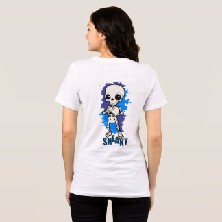 Camiseta Feminina de Halloween de Esqueleto Fofo e