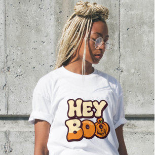 Camiseta Feminina de Halloween Retro Groovy “Hey