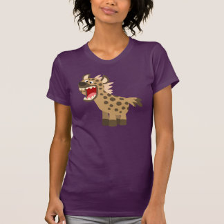 Camiseta Feminina de Hiena de Desenho Animado Fofo