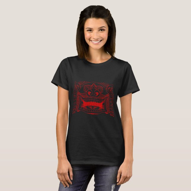 Camiseta Feminina de Macaco Sorridente Engraçado - (Frente Completa)