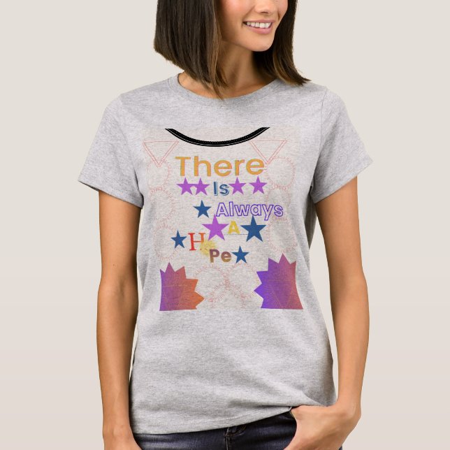 Camiseta feminina de manga curta com design (Frente)