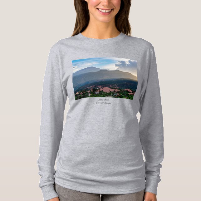 Camiseta Feminina de Manga Longa Hazy Pikes Peak S (Frente)
