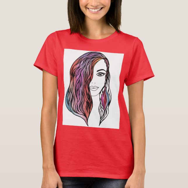 Camiseta Feminina de Menina Estética - Gráfica Fo (Frente)
