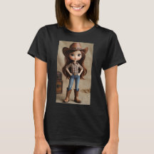 Camiseta Feminina de Moda Western Cowgirl Morena F