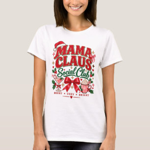 Camiseta Feminina de Natal em Estilo Retrô Clube S