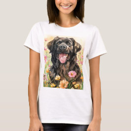 Camiseta Feminina de Newfoundland em Aquarela