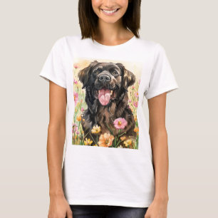 Camiseta Feminina de Newfoundland em Aquarela