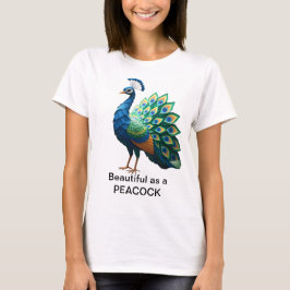 Camiseta feminina de origami de pavão