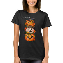 Camiseta Feminina de Outono da Turma da Abóbora Fo
