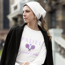 Camiseta Feminina de Padel-Social Club Branco Roxo