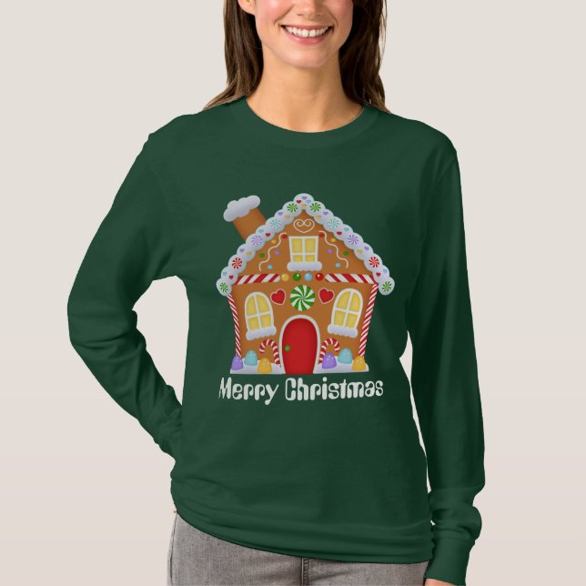 Camiseta feminina de pão de Natal (Frente)