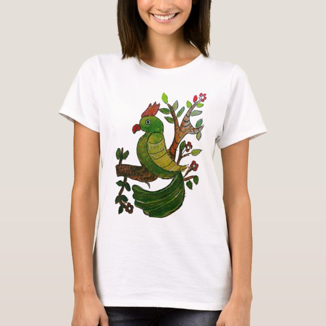 camiseta feminina de pássaro (Frente)