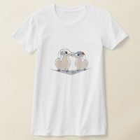Camiseta Feminina de Pássaro Amor Andorinha-do-Árt