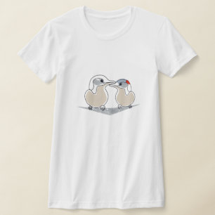 Camiseta Feminina de Pássaro Amor Andorinha-do-Árt