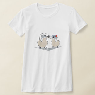 Camiseta Feminina de Pássaro Amor Andorinha-do-Árt