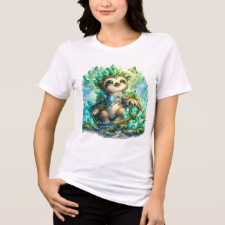 Camiseta Feminina de Preguiça de Cristal Fofo | Fa