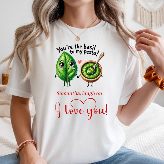 Camiseta Feminina de Presente de Amor Personalizad (Personalized Love Gift Women T-Shirt Cartoon Food)