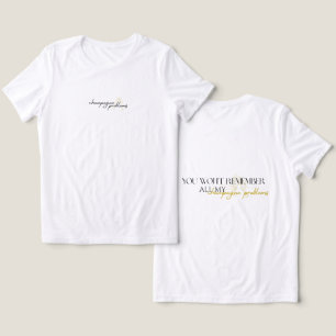 Camiseta feminina de problemas de champanhe