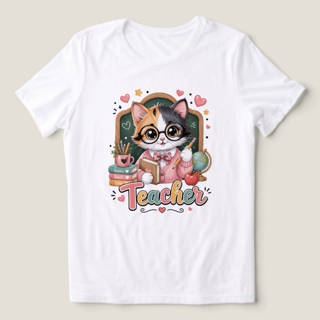 Camiseta Feminina de Professora Presente de Volta  (Design frontal)