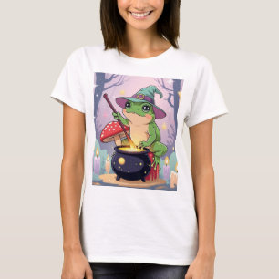 Camiseta Feminina de Sapo Bruxa Engraçada – Sapo P
