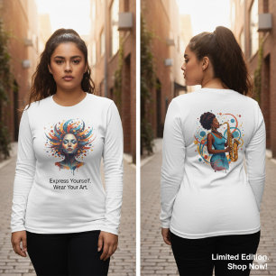 Camiseta Feminina de Sonhadora Abstrata de Dupla F