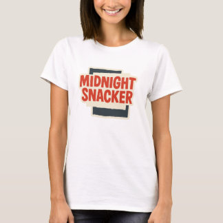 Camiseta Feminina de Texto em Bloco Retro Midnight