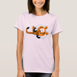 Camiseta Feminina de Tigre de Desenho Animado Fofo