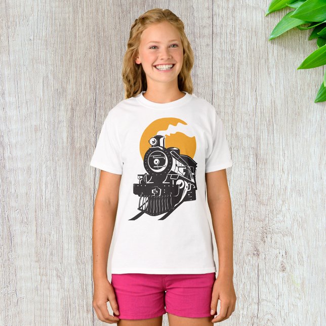 Camiseta Feminina de Trem a Vapor (Criador carregado)