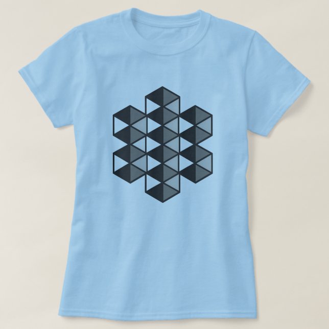 Camiseta Feminina de Triângulos Unidos (Frente do Design)