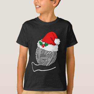 Camiseta Feminina de Tricô do Papai Noel de Bola d