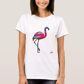 Camiseta feminina de um flamingo abstrato