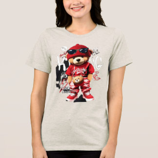 Camiseta Feminina de Urso de Pelúcia de Desenho An
