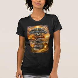 Camiseta Feminina de Versículo Bíblico João 3:16