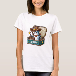 Camiseta Feminina de Xerife de Sardinha Excêntrica