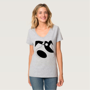 Camiseta Feminina Decote V Chic Abstract Puppy - A